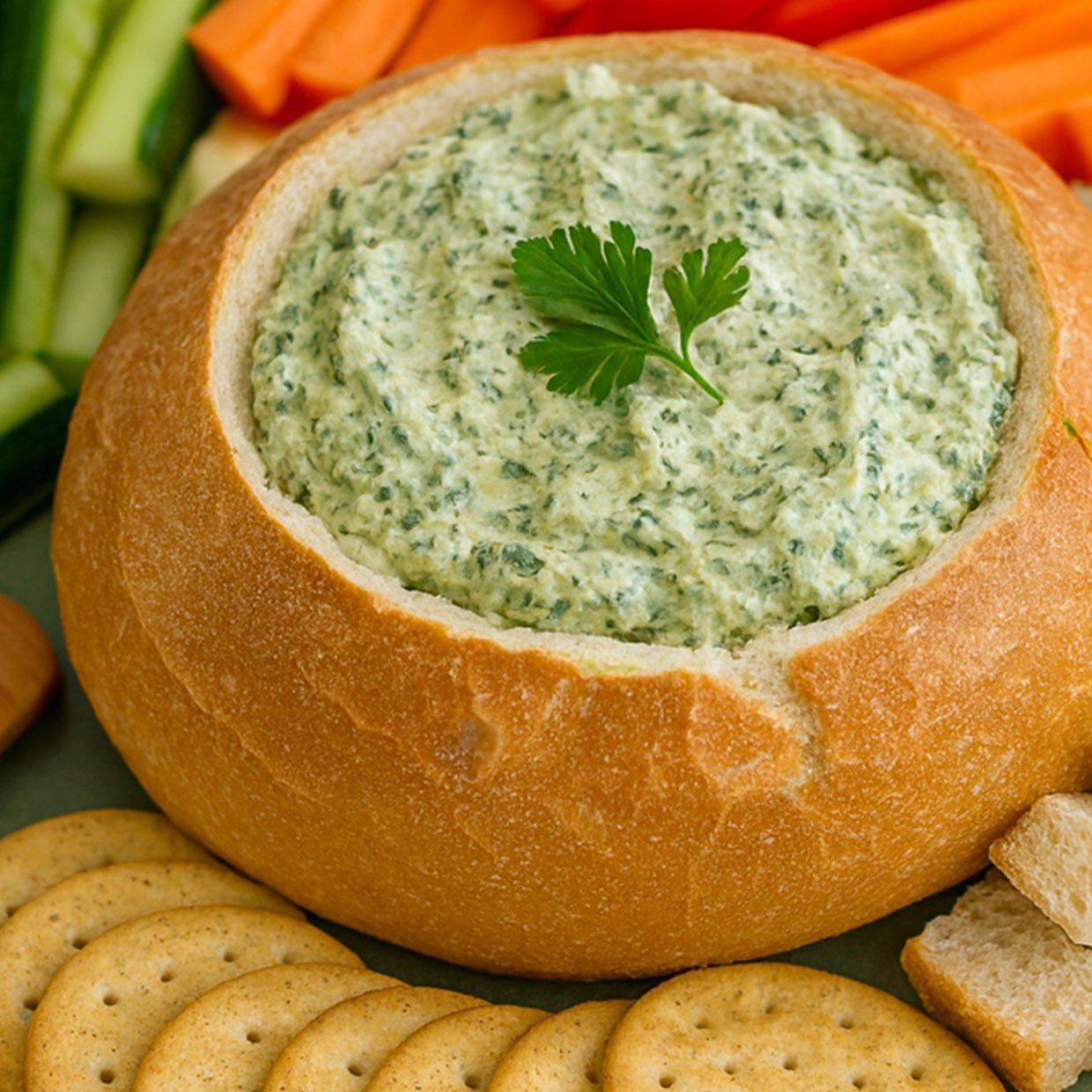 Creamy Spinach Cob Loaf Recipe