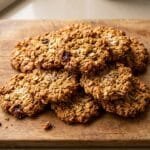 ANZAC biscuits recipe golden oat biscuits stacked with golden syrup