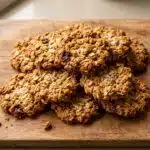 ANZAC biscuits recipe golden oat biscuits stacked with golden syrup